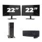 Atrust t176 USFF - Intel Atom x5-E8000 - 8GB RAM - 256GB SSD - Windows 11 + 2x 22 tuumaa Monitor