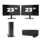 Atrust t176 USFF - Intel Atom x5-E8000 - 8GB RAM - 256GB SSD - Windows 11 + 2x 23 tuumaa Monitor