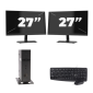 Atrust t176 USFF - Intel Atom x5-E8000 - 8GB RAM - 256GB SSD - Windows 11 + 2x 27 tuumaa Monitor