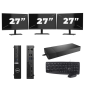 Dell OptiPlex 5080 USFF - Intel Core i3 10. sukupolvi - 8 Gt RAM - 256 Gt SSD - Windows 11 + 3x 27 tuuman näyttö