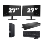 Dell OptiPlex 7070 Micro USFF - Intel Core i3-9. sukupolvi - 8GB RAM - 256GB SSD - Windows 11 + 2x 27 tuuman näyttö
