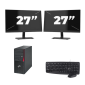 Fujitsu Esprimo P910 Micro Tower - Intel Core i5 3. sukupolvi - 8 GB RAM - 256 GB SSD - Windows 10 + 2x 27 tuuman näyttö