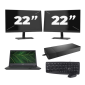 Fujitsu LIFEBOOK E5410 - Intel Core i3-10e Generatie - 14 inch - 8GB RAM - 256GB SSD - Windows 11 Home + 2x 22 inch Monitor