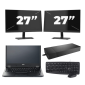 Fujitsu LIFEBOOK E5410 - Intel Core i3-10e -sukupolvi - 14 tuumaa - 8 Gt RAM - 256 Gt SSD - Windows 11 Home + 2 x 27 tuuman näyttö