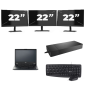 Fujitsu LIFEBOOK E5410 - Intel Core i3-10e Generatie - 14 inch - 8GB RAM - 256GB SSD - Windows 11 Home + 3x 22 inch Monitor