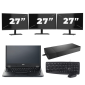 Fujitsu LIFEBOOK E5410 - Intel Core i3-10e -sukupolvi - 14 tuumaa - 8 Gt RAM - 256 Gt SSD - Windows 11 Home + 3 x 27 tuuman näyttö