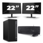 HP EliteDesk 800 G6 Tower - Intel Core i5-10e Generatie - 8GB RAM - 256GB SSD - Windows 11 + 2x 22 inch Monitor
