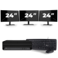 HP EliteDesk 800 G6 USFF - Intel Core i7 10. sukupolvi - 16Gt RAM - 256Gt SSD - Windows 11 + 3x 24 tuuman näyttö