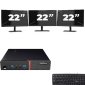 Lenovo ThinkCentre M700 USFF - Intel Core i7-6e Generatie - 8GB RAM - 256GB SSD - Windows 11 + 3x 22 inch Monitor