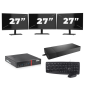 Lenovo ThinkCentre M700 USFF - Intel Core i5 6. sukupolvi - 8GB RAM - 256GB SSD - Windows 11 + 3x 27 tuuman näyttö