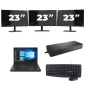 Lenovo ThinkPad A485 - AMD Ryzen 5 2500U - 14 tuumaa - 16GB RAM - 256GB SSD - Windows 11 Home + 3x 23 tuumaa Monitor