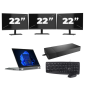 Lenovo Thinkpad L13 Yoga Gen 3 - Intel Core i5 12. sukupolvi - 13 tuumaa - Touch - 16Gt RAM - 256Gt SSD - Windows 11 Home + 3x 22 tuuman näyttö