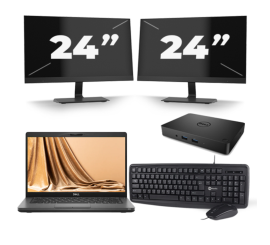 Dell Latitude 5401 - Intel Core i7-9e Generatie - 14 inch - 8GB RAM - 256GB SSD - Windows 11 + 2x 24 inch Monitor