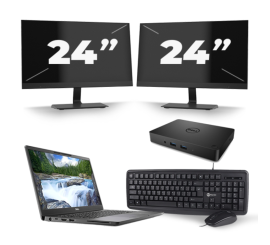 Dell Latitude 7300 - Intel Core i5-8e Generatie - 13 inch - 8GB RAM - 256GB SSD - Windows 11 + 2x 24 inch Monitor