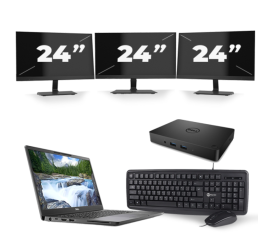 Dell Latitude 7300 - Intel Core i5-8e Generatie - 13 inch - 8GB RAM - 256GB SSD - Windows 11 + 3x 24 inch Monitor