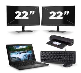 Dell Latitude 7490 - Intel Core i7-8e Generatie - 14 inch - 8GB RAM - 256GB SSD - Windows 11 + 2x 22 inch Monitor