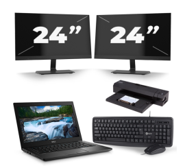 Dell Latitude 7490 - Intel Core i7-8e Generatie - 14 inch - 8GB RAM - 256GB SSD - Windows 11 + 2x 24 inch Monitor