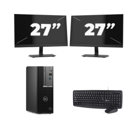 Dell OptiPlex 7000 USFF - Intel Core i7 12. sukupolvi - 16Gt RAM - 256Gt SSD - Windows 11 + 2x 27 tuuman näyttö