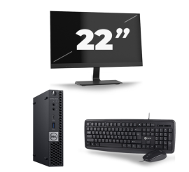 Dell Optiplex 7070 Micro USFF - Intel Core i5-9e Generatie - 8GB RAM - 256GB SSD - Windows 11 + 1x 22 inch Monitor