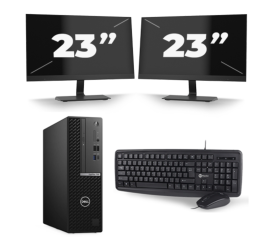 Dell OptiPlex 7080 USFF - Intel Core i5-10e Generatie - 8GB RAM - 256GB SSD - Windows 11 + 2x 23 inch Monitor
