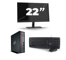 Fujitsu Esprimo Q556/2 USFF - Intel Core i5-7e Generatie - 8GB RAM - 256GB SSD - Windows 11 + 1x 22 inch Monitor