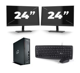 Fujitsu Esprimo Q556/2 USFF - Intel Core i5-7e Generatie - 8GB RAM - 256GB SSD - Windows 11 + 2x 24 inch Monitor