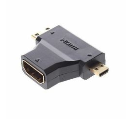 Micro HDMI Male & Mini HDMI Male to HDMI Female 90 Degree Adapter