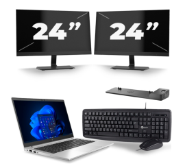 HP EliteBook 630 G9 - Intel Core i5 12. sukupolvi - 13 tuumaa - 16Gt RAM - 256Gt SSD - Windows 11 + 2x 24 tuuman näyttö
