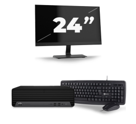 HP EliteDesk 800 G6 USFF - Intel Core i7 10. sukupolvi - 16Gt RAM - 256Gt SSD - Windows 11 + 1x 24 tuuman näyttö