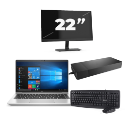 HP ProBook 440 G8 - Intel Core i3 11. sukupolvi - 14 tuumaa - 16Gt RAM - 256Gt SSD - Windows 11 Home + 1x 22 tuuman näyttö