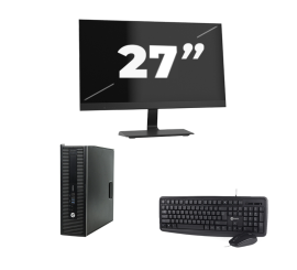 HP ProDesk 600 G2 USFF - Intel Core i3-6. sukupolvi - 8GB RAM - 256GB SSD - Windows 11 + 1x 27 tuuman näyttö
