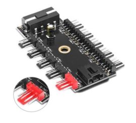 Fan Hub CPU Cooling HUB 10 Port 12V 4 Pin Fan PWM Hub Molex Controller