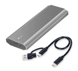1TB M.2 SATA SSD + High Speed Enclosure 3.1 USB C (PCIe 10Gbps) - Aluminium