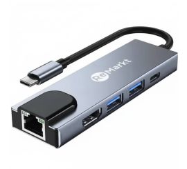 Multiport Hub USB-C (5-in-1) — USB-C / (2x) USB-A / HDMI / Ethernet