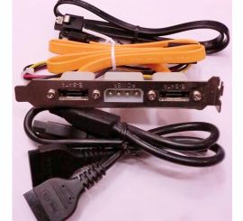 Dual-ESATA Bracket with Molex, SATA to ESATA