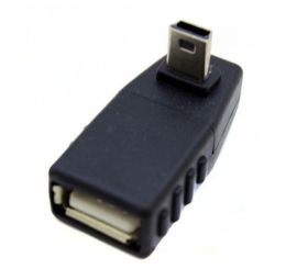USB A Female to Mini USB Male adapter,90° hoek