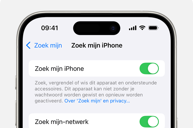 Zoek mijn iPhone aanzetten
